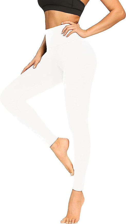 High Waisted Womens Black Workout Leggings - Running Tummy Control Yoga Pants